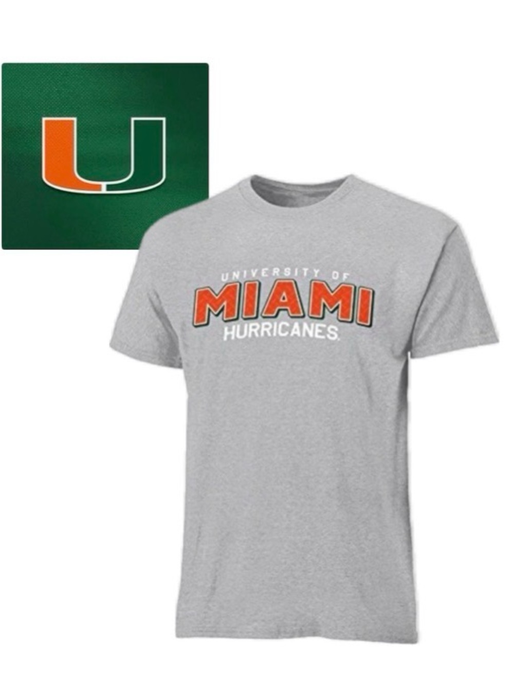NWT [Ouray] Miami Hurricanes NCAA Diamond Plate Short Sleeve Shirt Oxford Mens S